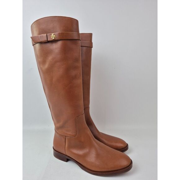 Tory Burch Shoes - Tory Burch Women's Cognac Everly Strap Riding Boots Leather Size 8.5 M